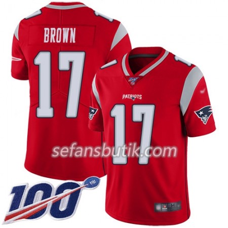 New England Patriots Tröjor Antonio Brown 17 Nike Röd I 100th - Herr